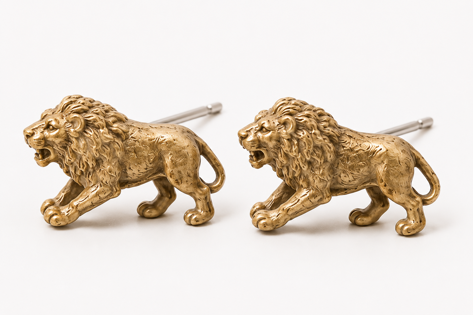 Bouta Lion gold clay lion earrings