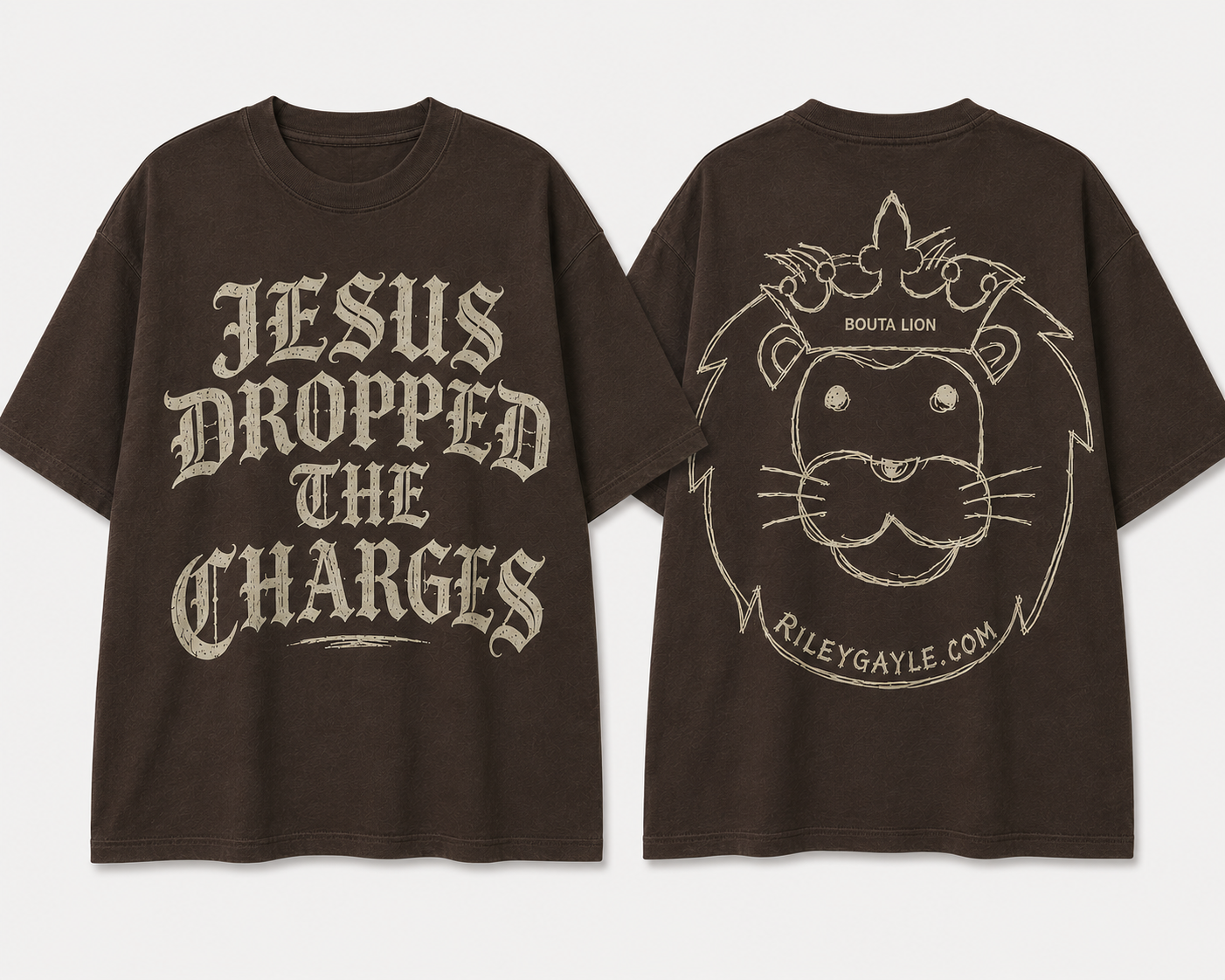 Jesus Dropped the Charges tee front and back